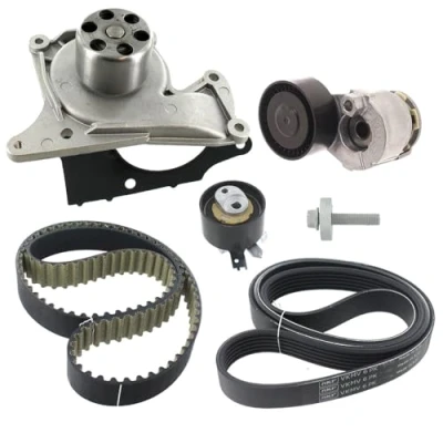 Abbildung von SKF VKMC 16000 Wasserpumpe + Zahnriemensatz 119 1199mm 21,36mm gezahnt, mit Keilrippenriemen Kunststoff DACIA: Duster SUV, SANDERO 2, Lodgy