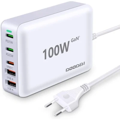 Abbildung von 100W USB C Ladegerät,5 Port [3 C+2 A] Ladegerät Mehrfach,GaN PD&amp;QC 3.0 Netzteil,Schnellladegerät kompatibel mit iPhone 15/14/13/12/ipad/Galaxy S22