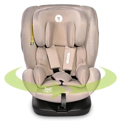 Abbildung von Lorelli Auto Kindersitz Phoenix mit Isofix, 360 Grad drehbar, (0 36 kg) Mitwachsender Autositz i Size 40 150cm Gruppe 0+/1/2/3, Babysitz ab Geburt, 5 Punkt Gurt, Einstellbare Kopfstütze, beige