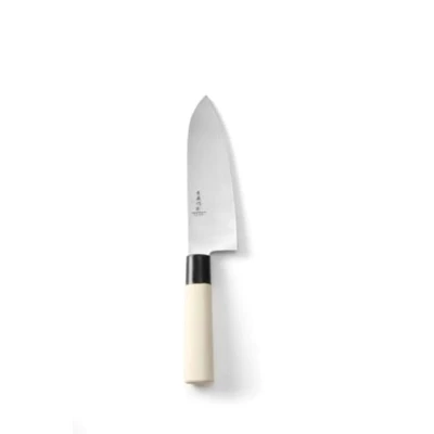 Abbildung von HENDI Messer &quot;Santoku&quot;, mit Holzgriff, Japanische Messer, Küchenmesser, Deutscher Stahl X50CrMoV15, Klinge: 165mm, Länge: 295mm