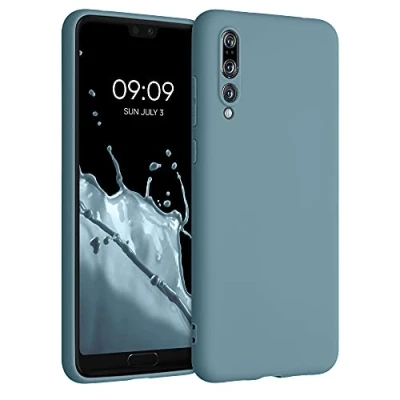 Abbildung von kwmobile Hülle kompatibel mit Huawei P20 Pro weiches TPU Silikon Case Cover geeignet für kabelloses Laden Arctic Night