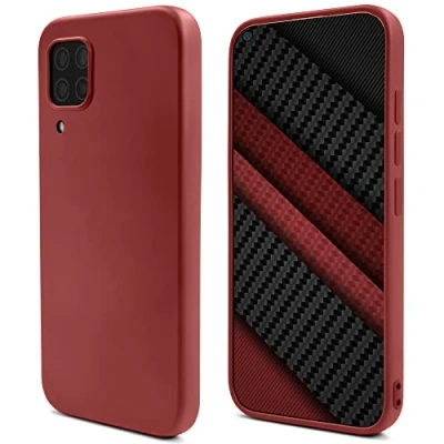 Abbildung von Moozy Lifestyle. Hülle für Huawei P40 Lite, Vintage Rosa Silikon Handyhülle Schutzhülle mit Mattem Finish und Weichem Mikrofaserfutter