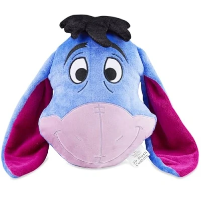 Abbildung von Disney Stitch Kuscheltier Plüsch Kissen, 3D Deko Weiches Kuschelkissen für Sofa oder Bett, Geschenke Kinder (Blau Eeyore, L39 x W30)