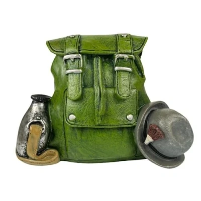Abbildung von Udo Schmidt Bremen...das Original Spardose Wanderrucksack mit Seppelhut und Trinkflasche