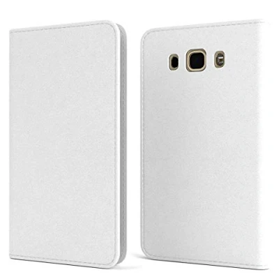 Abbildung von EAZY CASE Tasche kompatibel mit Samsung Galaxy J5 (2016) Vintage Schutzhülle Standfunktion Klapphülle Bookstyle, Handytasche Handyhülle Magnetverschluss und Kartenfach, Kunstleder, Weiß
