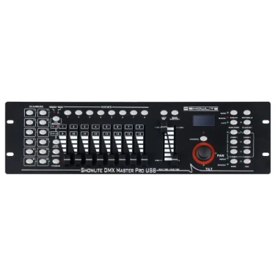 Abbildung von Showlite Lichtanlage Master Pro 192 Kanal DMX Controller Steuert bis zu 12 Geräte, Max. 240 Szenen USB Anschluss &amp; Midi Input