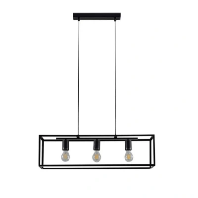Abbildung von Lindby Hängeleuchte Emily, dimmbar, Leuchtmittel nicht inklusive, Modern, Stahl, Schwarz matt, 3 flammig, E27, Deckenlampe