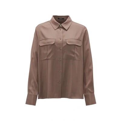 Abbildung von Opus Langarmbluse Flara Hemdbluse, Damen, Größe: 44, Cocoa