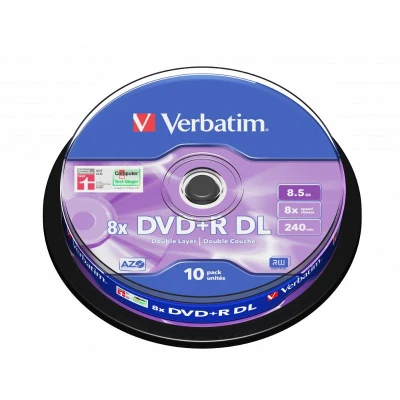 Abbildung von DVD+R 8,5 GB VERBATIM Double Layer 8x Cakebox 10 Stück