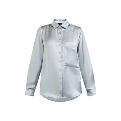 Abbildung von DREIMASTER klassik Women&#039;s Shirt Blouse L / Grau Blau 100% Polyester