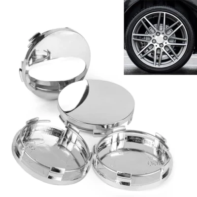 Abbildung von RXKFIGX 4 Stück Radkappen Felgenkappen Nabenkappen Compatible Alufelgen OD 60mm ID 50mm Radnabenkappen Universal Silber für Radnaben Auto Zubehör