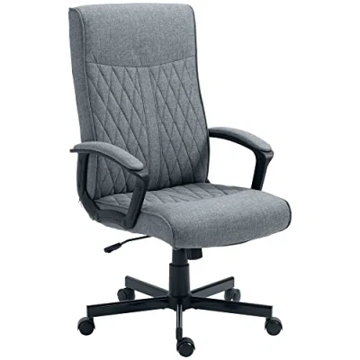 Abbildung von Vinsetto Bürostuhl Ergonomischer Schreibtischstuhl mit Wippfunktion (Arbeitsstuhl, 1 St), für Büro, Dunkelgrau 65 x 72 102 112,5cm