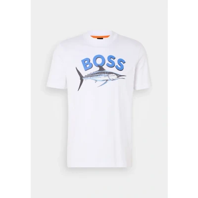 Abbildung von BOSS Tshirt print, Herren, Größe: Medium, Natural