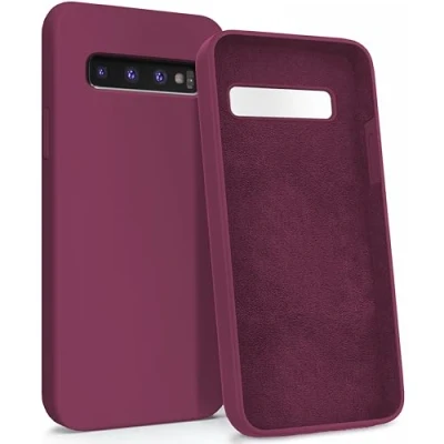 Abbildung von MyGadget Hülle für Samsung Galaxy S10 Gummierte Handyhülle [ 3 Layer Struktur ] Schutzhülle mit Soft Inlay &amp; Hardcase Cover außen Bordeaux