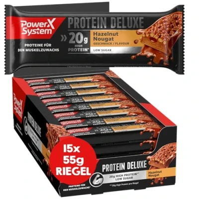 Abbildung von Power System Protein Deluxe Eiweißriegel Hazelnut Nougat 15x55g High Low Sugar