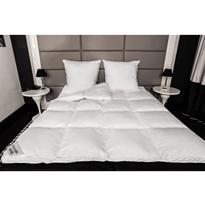 Abbildung von MH HS65 MATRATZENAUFLAGE MATRATZEN Topper Auflage 90x200cm Ca. 3300 Gr. 90% Federn DAUNEN Decke 100% Natur