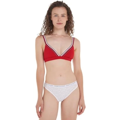 Abbildung von Tommy Hilfiger Global Stripe Striangle Bikinitop, Damen, Größe: XS, Primary red