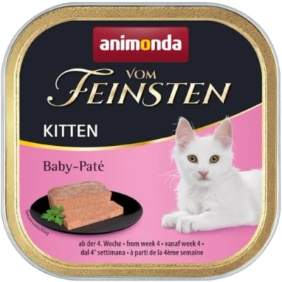 Abbildung von vom Feinsten Kitten Katzenfutter nass Baby Paté (32 x 100 g), ohne Getreide und Zucker von animonda, mit frischen fleischlichen Zutaten