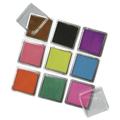 Abbildung von RAYHER Hobby 7854149 Stempelkissen Set mit 9 Farben, je 3,5 x cm, Bunt