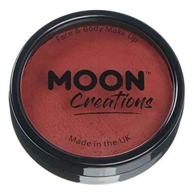 Abbildung von Moon Creations Pro Gesichts und Körper Make up, professionelle Farbfarben Kuchentöpfe für Gesichtsfarbe, Kostüme, Feste, Halloween Kinder, Erwachsene (Dunkelrot, 36 g)