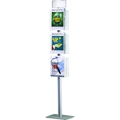 Abbildung von Europel Prospektständer mit 6 Acryl Displays, Größe A4, 4 mm dicker Stahlgrundplatte