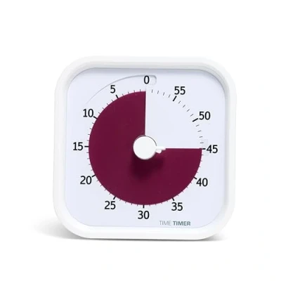 Abbildung von Time Timer Home MOD 60 Minuten Visueller Edition Homeschooling, für Schultisch, Bürotisch und Meetings mit lautlosem Betrieb (Lakenweiss)