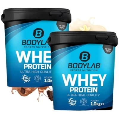 Abbildung von Bodylab24 Whey Protein Pulver, Vanille + Schokolade, 2 x 1kg