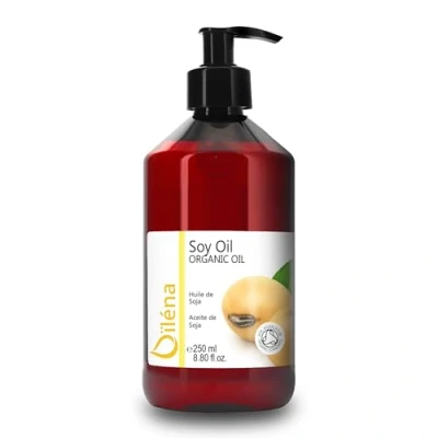 Abbildung von Bio Sojaöl Körperöl für professionelle Massageöl Öl, Anticellulite straffendes Anti Aging Gesichtsöl mit Vitamin E, Make up Entferner, Bräunungsöl 250 ml