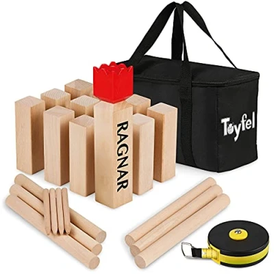 Abbildung von Toyfel Spiel, Ragnar, Outdoor Wikinger Wurfspiel aus Buchenholz mit Tragetasche