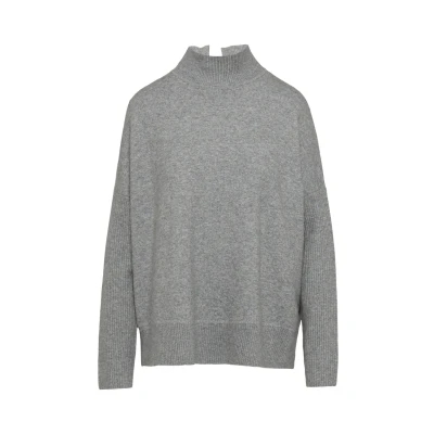 Abbildung von comma casual identity Geschlitztem Rollkragen Strickpullover, Damen, Größe: Small, Hellgrau