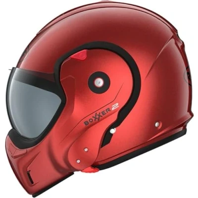 Abbildung von ROOF Helm Boxxer 2 Metall rot Größe S/M Helder Vizier Klapphelme Ratsche Kunststoff geeignet für Mofa, Moped, Motorrad, Roller