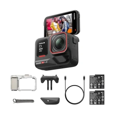Abbildung von Insta360 Ace Pro 2 Xplorer Bundle Silber wasserdichte 8K Action Kamera mit Leica entwickelt, 1/1,3&quot; Sensor, Dual KI Chip, führende Schwachlichtleistung, Straßenfotografie, Doppel Akku