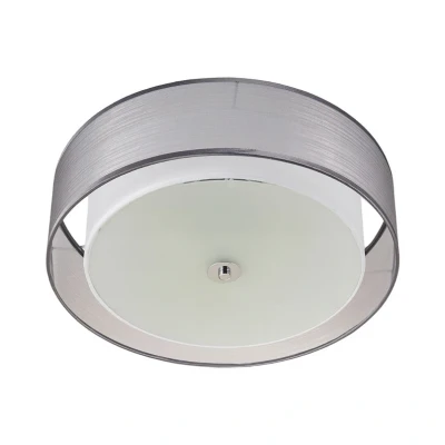 Abbildung von Lindby Deckenlampe Tobia, grau, Textil, Ø 50 cm, E27