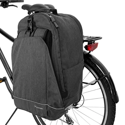 Abbildung von WOZINSKY Fahrradtasche 2in 1 Gepäckträgertasche Hinterradtsche Wasserdicht Reisetasche Tasche für Fahrrad, Rucksack Zweiteilige Bike Bag 40L