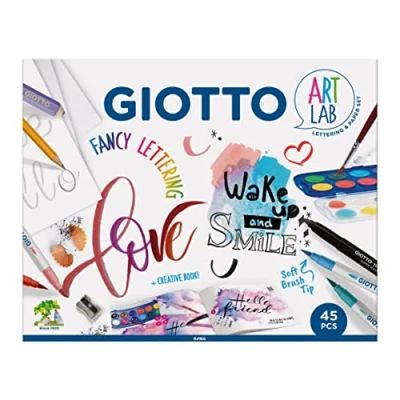 Abbildung von GIOTTO Art Lab Set, Fancy Lettering, 45 teilig, weiß