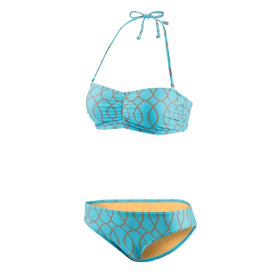 Abbildung von Beco Beermann Triangel Bikini Top Aqua Pearl, in strahlendem Türkis mit dezentem Perlenmuster
