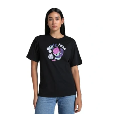 Abbildung von Puma GRAPHICS Relaxed Fruity T Shirt Damen Mit Print Black Größe: XL