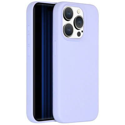 Abbildung von Apple iPhone 15 Pro Hülle Silikon Accezz Soft Case/Backcover Handyhülle Lila