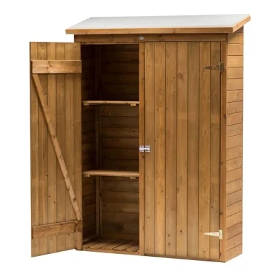 Abbildung von Olivier Gartenschrank aus Holz 131 x 180 cm Braun