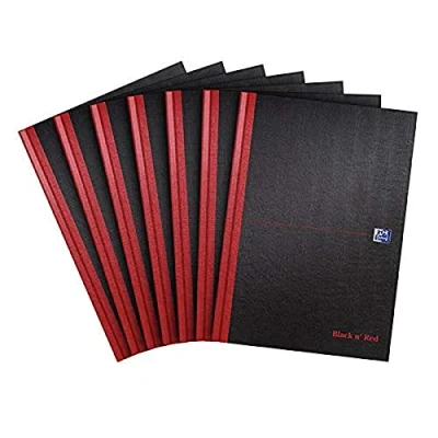 Abbildung von Oxford Black n&#039; Red Notizbuch, A4, fester Einband, Hardcover 7 Stück A4
