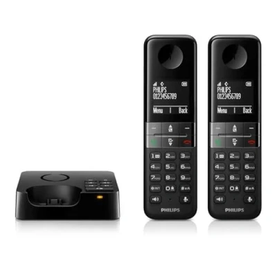 Abbildung von Philips D4752B/01 DECT Schnurlostelefon mit Anrufbeantworter, 2 Mobilteile