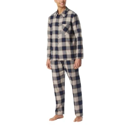 Abbildung von Schiesser SET Pyjama, Herren, Größe: 48, Beige blau