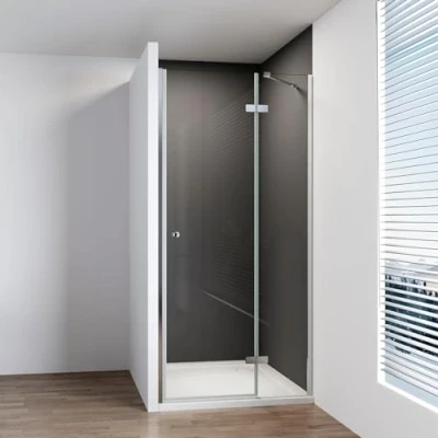 Abbildung von IMPTS Dusch Falttür Duschtür 180 Dusche Nischentür Schwarz Duschkabine Drehbar, 70x185 cm, Einscheibensicherheitsglas, Sicherheitsglas, (set) Pendeltür Schwingtür Falttürkabine Duschabtrennung