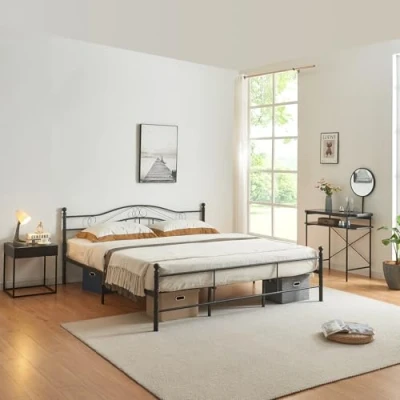 Abbildung von en.casa Metallbett, »Damur« Bett 200 x 180 cm schwarz, matt