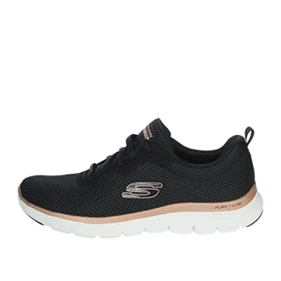 Abbildung von Skechers Sport FLEX Appeal 4.0 Sneaker low, Damen, Größe: 38.5, Black mesh / rose gold trim Schuhe