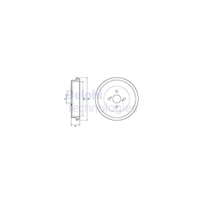 Abbildung von DELPHI BF560 Bremstrommel ohne ABS Sensorring, Radlager, Lager 284 TOYOTA: Yaris III Schrägheck, Kastenwagen