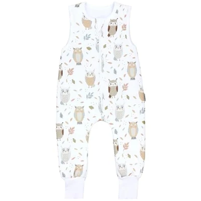 Abbildung von TupTam Baby Ganzjahresschlafsack mit Füßen 2,5 TOG OEKO TEX Unisex, Farbe: Eule Beige Pastellblau, Größe: 80 86
