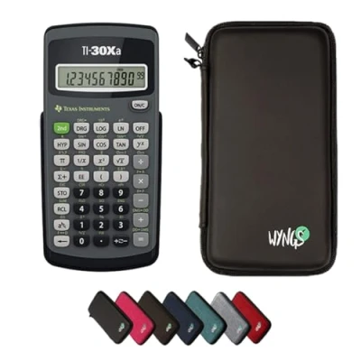 Abbildung von TI 30Xa Taschenrechner inklusive Schutztasche von WYNGS in Schwarz Basic Set