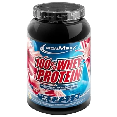 Abbildung von 100% Whey Protein Pulver 900g Raspberry Leckerer High Shake, 36g Eiweiß pro Portion, Power Drink für intensives Muskel Training, Mit BCAAs und EAAs