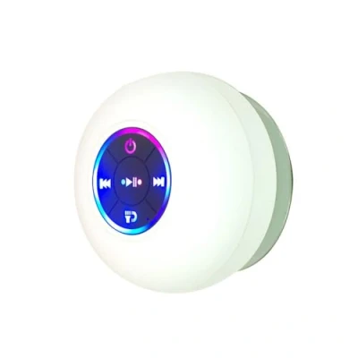 Abbildung von Temoo Duschlautsprecher, Bluetooth, wasserdicht, USB Badezimmer Saugnapf, Bluetooth Dusch Lautsprecher, LED, bunt, leuchtender IPX4 wasserdichter Dusche, für